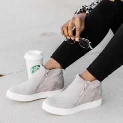 Levency Side Zipper Wedge Sneaker New In