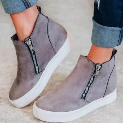 Levency Side Zipper Wedge Sneaker New In