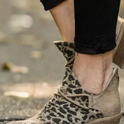 Levency New In Point Leopard Print Colorblock Ankle Boots
