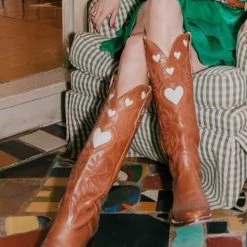 Levency Heart Slip On Cowgirl Boots