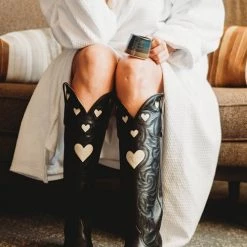 Levency Heart Slip On Cowgirl Boots