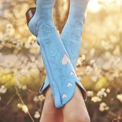 Levency Heart Slip On Cowgirl Boots