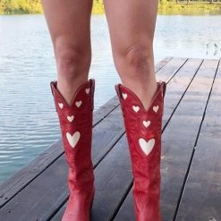Levency Heart Slip On Cowgirl Boots