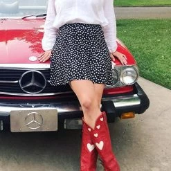 Levency Heart Slip On Cowgirl Boots