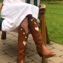 Levency Heart Slip On Cowgirl Boots
