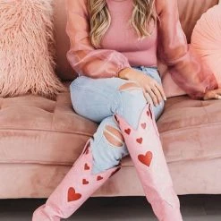 Levency Heart Slip On Cowgirl Boots