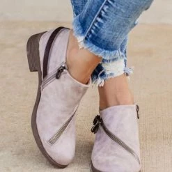 Levency Buckle Zipper Slip On Low Heels Ankle Boots 13 Levency Buckle Zipper Slip On Low Heels Ankle Boots