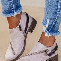 Levency Buckle Zipper Slip On Low Heels Ankle Boots 11 Levency Buckle Zipper Slip On Low Heels Ankle Boots