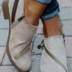 Levency Buckle Zipper Slip On Low Heels Ankle Boots 12 Levency Buckle Zipper Slip On Low Heels Ankle Boots