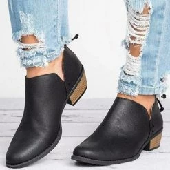 Levency New In Daily V Chunky Heel Low Ankle Boots