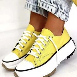 Levency Sawtooth Platform Lace Up Snakers