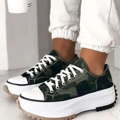 Levency Sawtooth Platform Lace Up Snakers