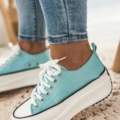 Levency Sawtooth Platform Lace Up Snakers