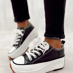 Levency Sawtooth Platform Lace Up Snakers