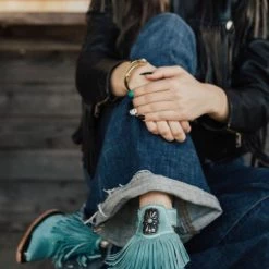 Levency Hollow Tassels Chunky Heels Ankle Boots New In