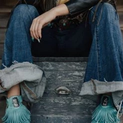 Levency Hollow Tassels Chunky Heels Ankle Boots New In