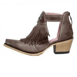 Levency Hollow Tassels Chunky Heels Ankle Boots New In