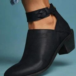 Levency Chunky Heel Zipper Ankle Booties