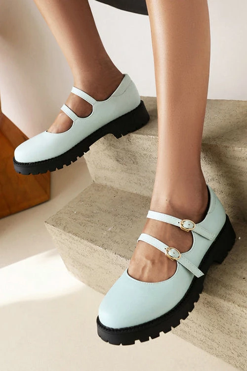 Levency Double Buckle Decor Flatform Mary Jane Shoes 5 Levency Double Buckle Decor Flatform Mary Jane Shoes