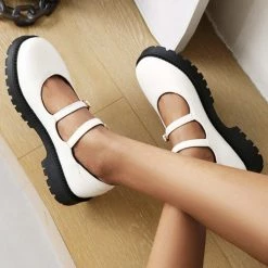 Levency Double Buckle Decor Flatform Mary Jane Shoes 14 Levency Double Buckle Decor Flatform Mary Jane Shoes