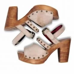 Levency Rivets Buckle Platform Clogs Sandals New In