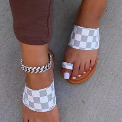 Levency Checkered One Step Closer Flats Sandals New In