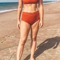 Levency Scalloped One Shoulder Bikini Set New In