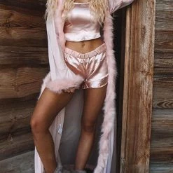 Levency Fur See Though Flares Cardigan