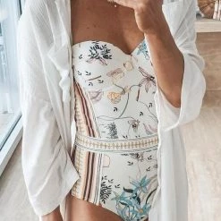 Levency New In Floral Print One Piece Swimwear