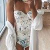 Levency New In Floral Print One Piece Swimwear