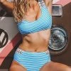 Levency Stripe High Waist Bikini Set