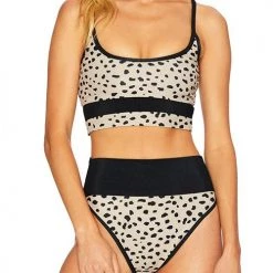 Levency New In Leopard Patchwork High Waist Bikini Set