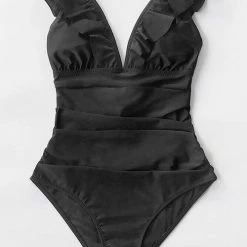 Levency New In Ruffles Backless One Peice Swimwear