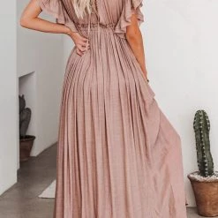 Levency New In Button Drawstring Waist Bat Maxi Cover Dress