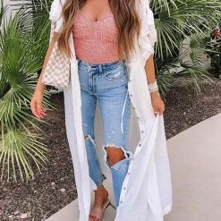 Levency New In Button Drawstring Waist Bat Maxi Cover Dress