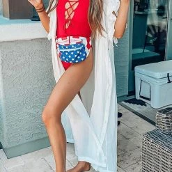 Levency New In Button Drawstring Waist Bat Maxi Cover Dress