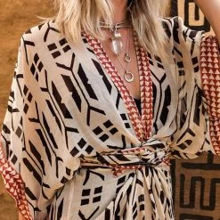 Levency New In Print Bat Bleted Kimono Cover