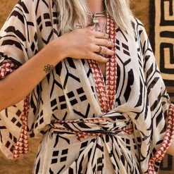 Levency New In Print Bat Bleted Kimono Cover