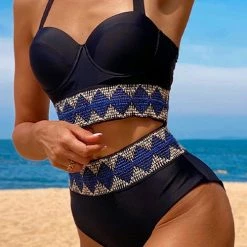 Levency Boho Corset High Waist Bikini Set New In