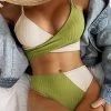 Levency New In Color Block Cross Bikini Set
