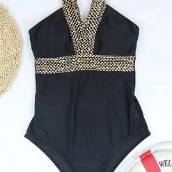 Levency Split Joint Backless One Piece Swimwear