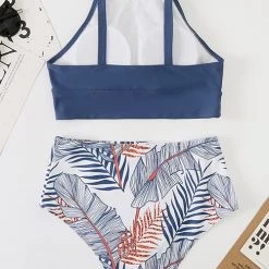 Levency New In Leaf High Waist Tank Bikini Set