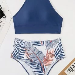 Levency New In Leaf High Waist Tank Bikini Set