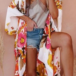 Levency Your Sunny Day Floral Print Kimono