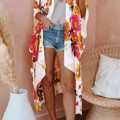 Levency Your Sunny Day Floral Print Kimono