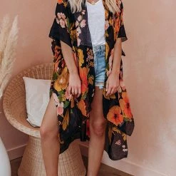 Levency Your Sunny Day Floral Print Kimono