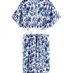 Levency Floral Lace Waist Maxi Kimono