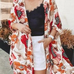 Levency New In Floral Slit Kimono