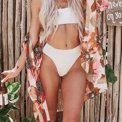 Levency New In Floral Slit Kimono