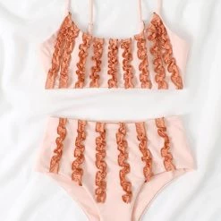 Levency Ruffles High Waist Bikini Set
